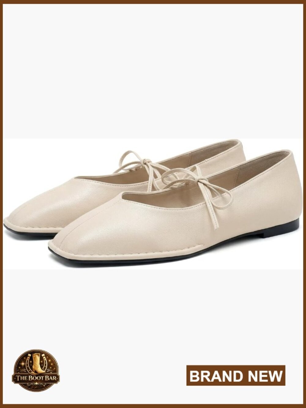 Women's Square Toe Ballet Flats with Criss Cross Straps and Memory Foam